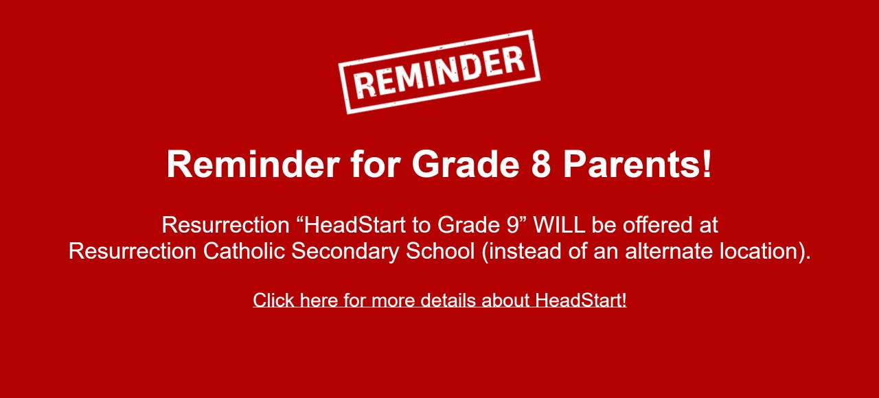 HeadStart Reminder Slide Thumbnail